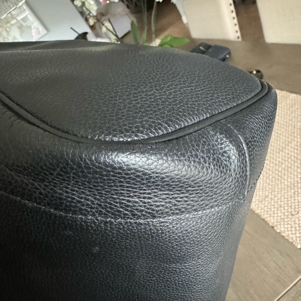 Longchamp Black Pebbled Leather Tote with Top Handles - Picture 14 of 15